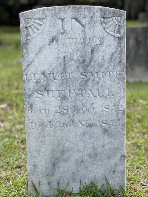Gravestone of Lemuel Smith Sheftall, Colonial Park Cemetery, Savannah GA