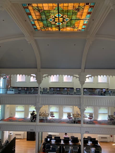 Three-story interior of original Bnai Brith Jacob Synagogue