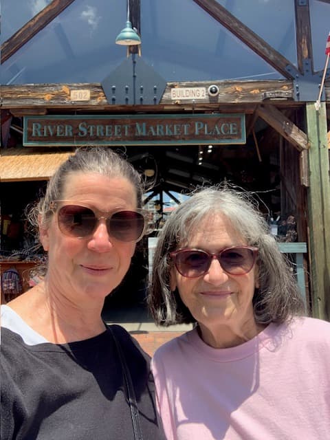 Visitors in front of River Street Market Place, Savannah GA